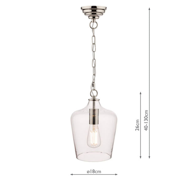 Laura Ashley Ockley Clear Glass Ceiling Pendant Light In Polished Chrome LA3603219-Q