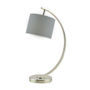Laura Ashley Noah Table Lamp Polished Nickel with Grey Shade LA3714977-Q