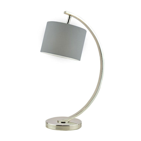 Laura Ashley Noah Table Lamp Polished Nickel with Grey Shade LA3714977-Q
