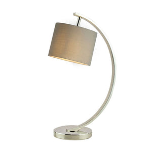 Laura Ashley Noah Table Lamp Polished Nickel with Grey Shade LA3714977-Q