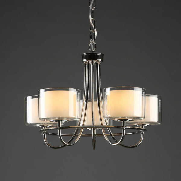 Laura Ashley Southwell 5-Light Chandelier in Polished Nickel LA3703637-Q