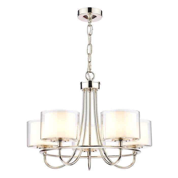 Laura Ashley Southwell 5-Light Chandelier in Polished Nickel LA3703637-Q